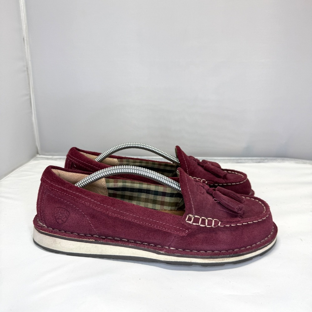 Ariat Cruiser Tassel Burgundy Suede Kiltie Loafers 10024976 Womens 7B